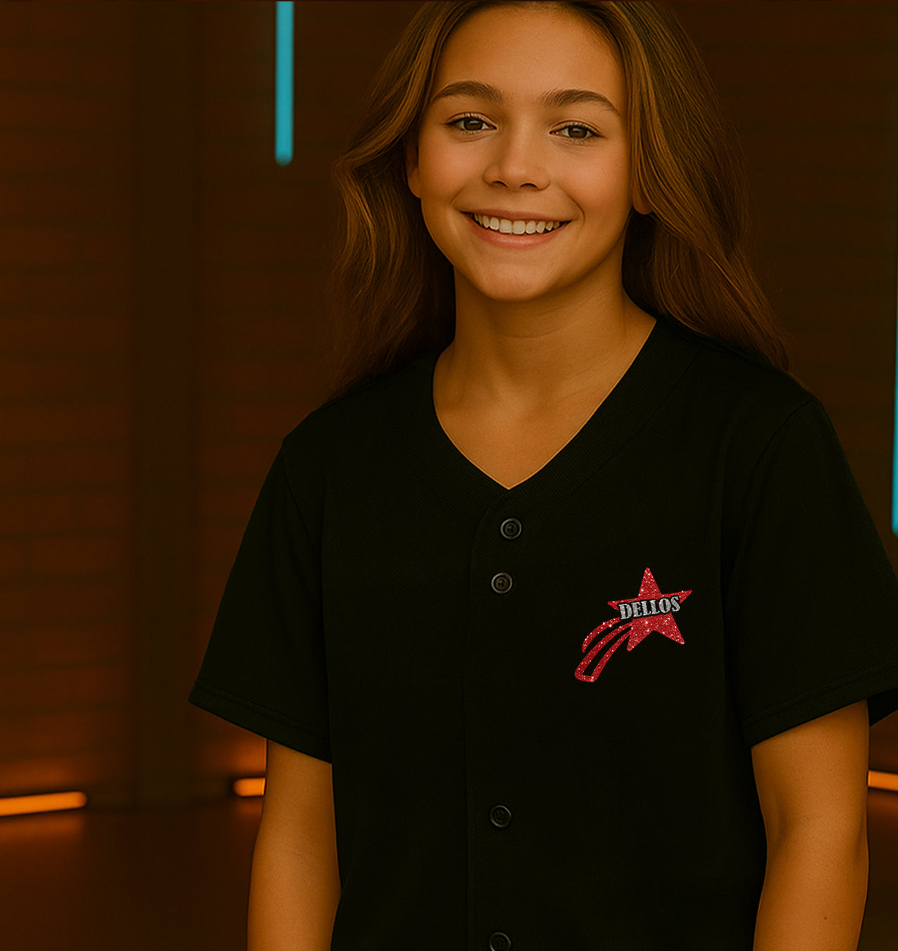Dellos Star Logo | Youth Full Button Jersey